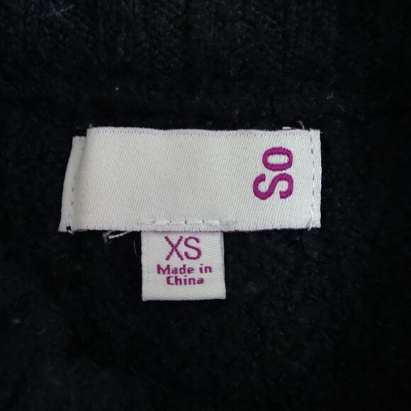 SO Colorblock Black Gray Pink Mock Neck Sweater Women Size XS Long Sleeve - Picture 4 of 9